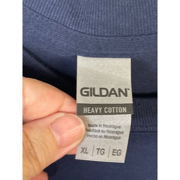 Dead Inside But Caffeinated Graphic Tee XL Heavy Cotton Navy Blue Short Sleeve - Picture 4 of 4